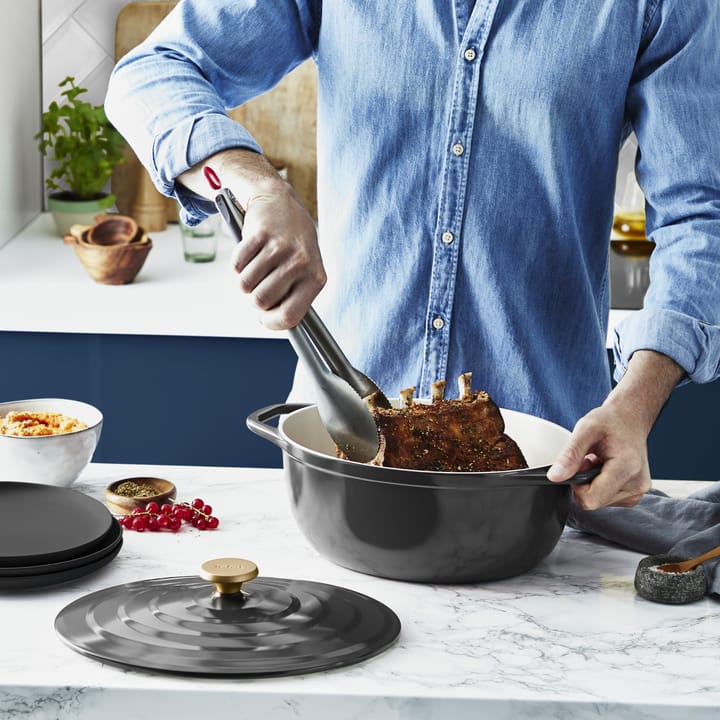 Air ovale braadpan 5,7 l, Grijs Tefal