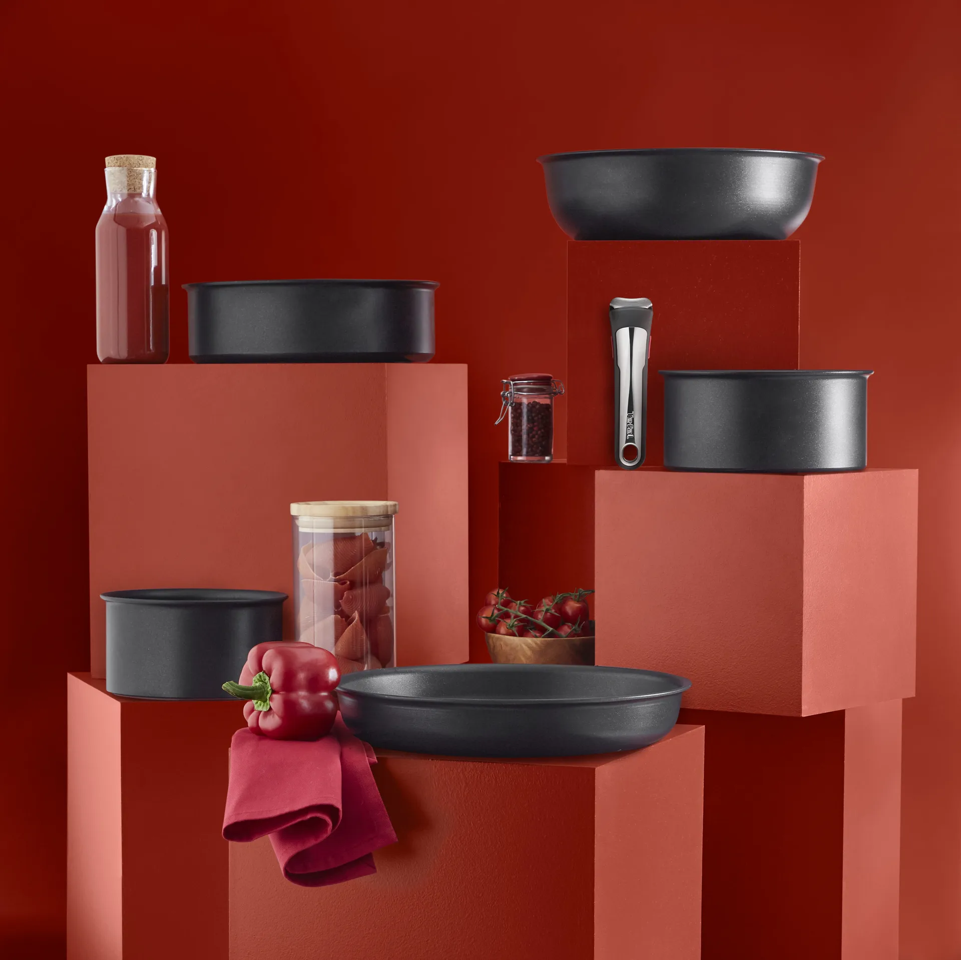 Ingenio Unlimited ON koekenpannen- en steelpannenset, 13-delig Tefal