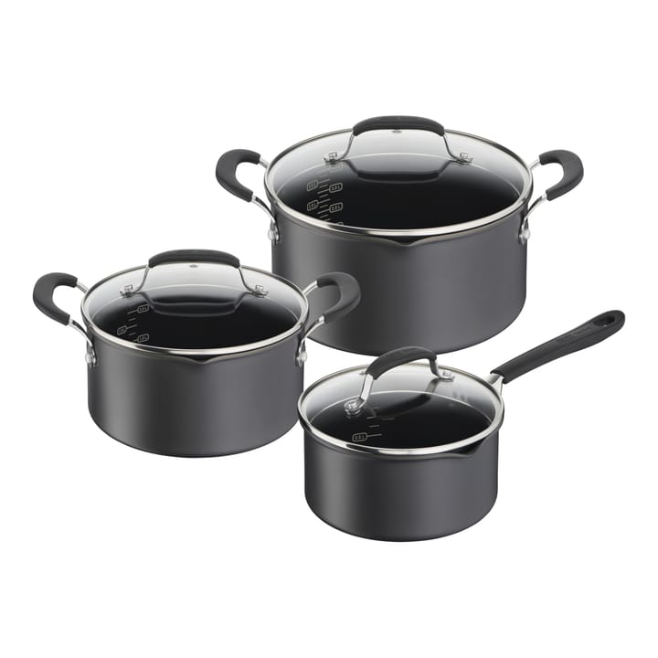 Jamie Oliver Quick & Easy steelpannenset 6-delig, Hard anodised aluminium Tefal