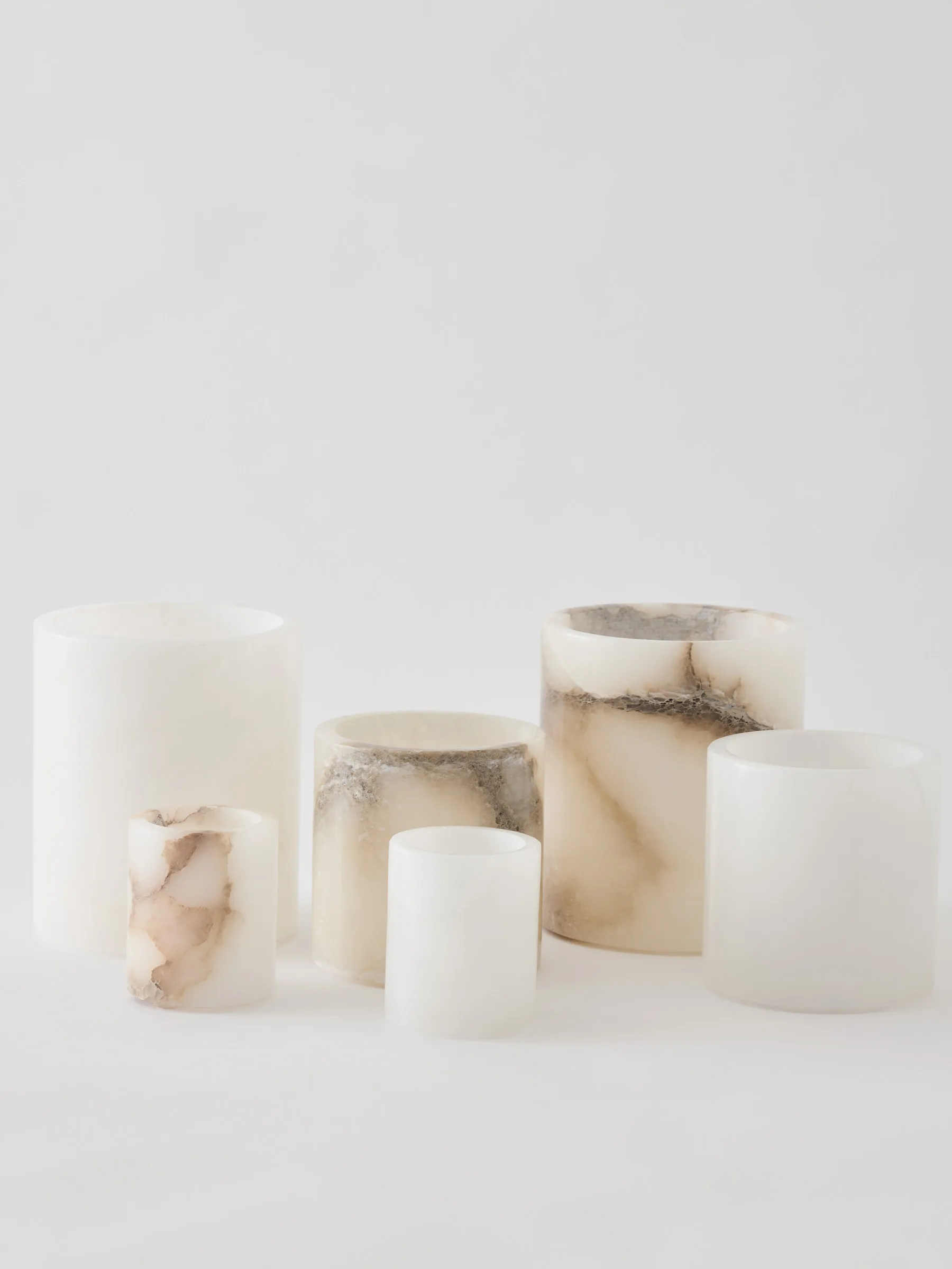 Alabaster sfeerlicht, Wit-beige, M 14 cm Tell Me More