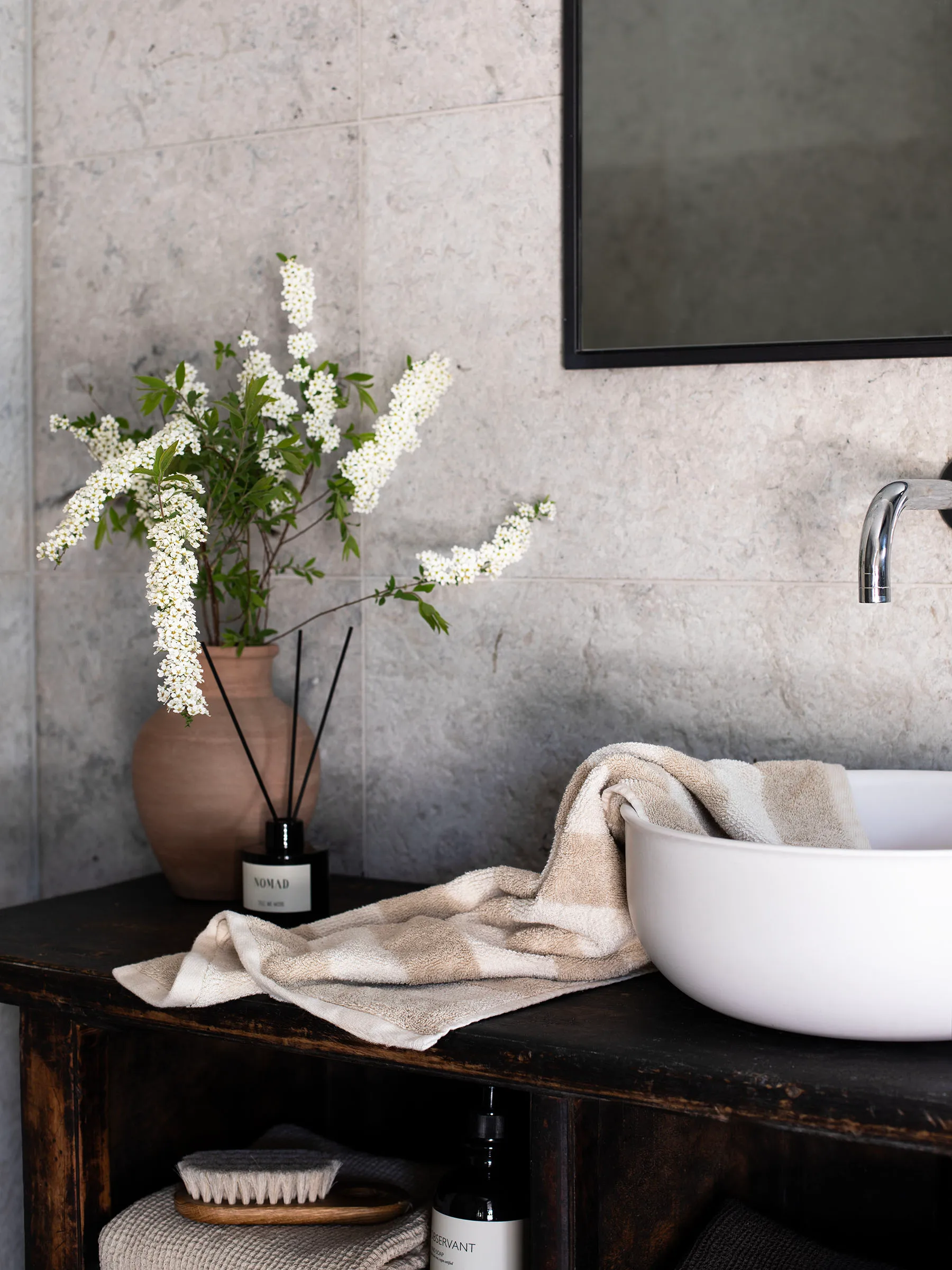 Cleo handdoek 50x70 cm, Beige Tell Me More