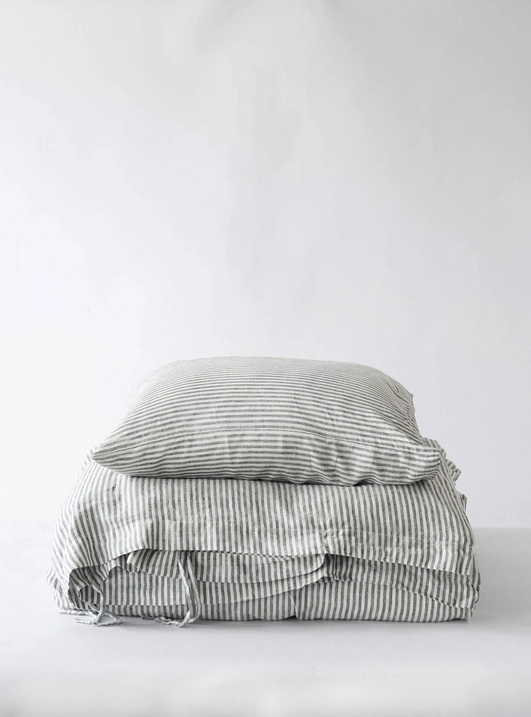 Dekbedovertrek linnen 150x200 cm, Grey/white Tell Me More