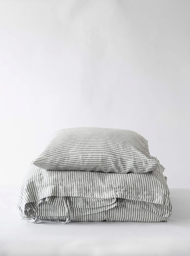 Dekbedovertrek linnen 150x200 cm, Grey/white Tell Me More