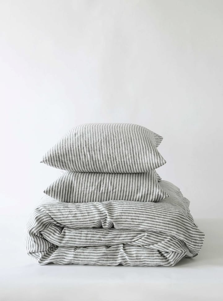 Dekbedovertrek linnen 220x240 cm, Grey/white Tell Me More