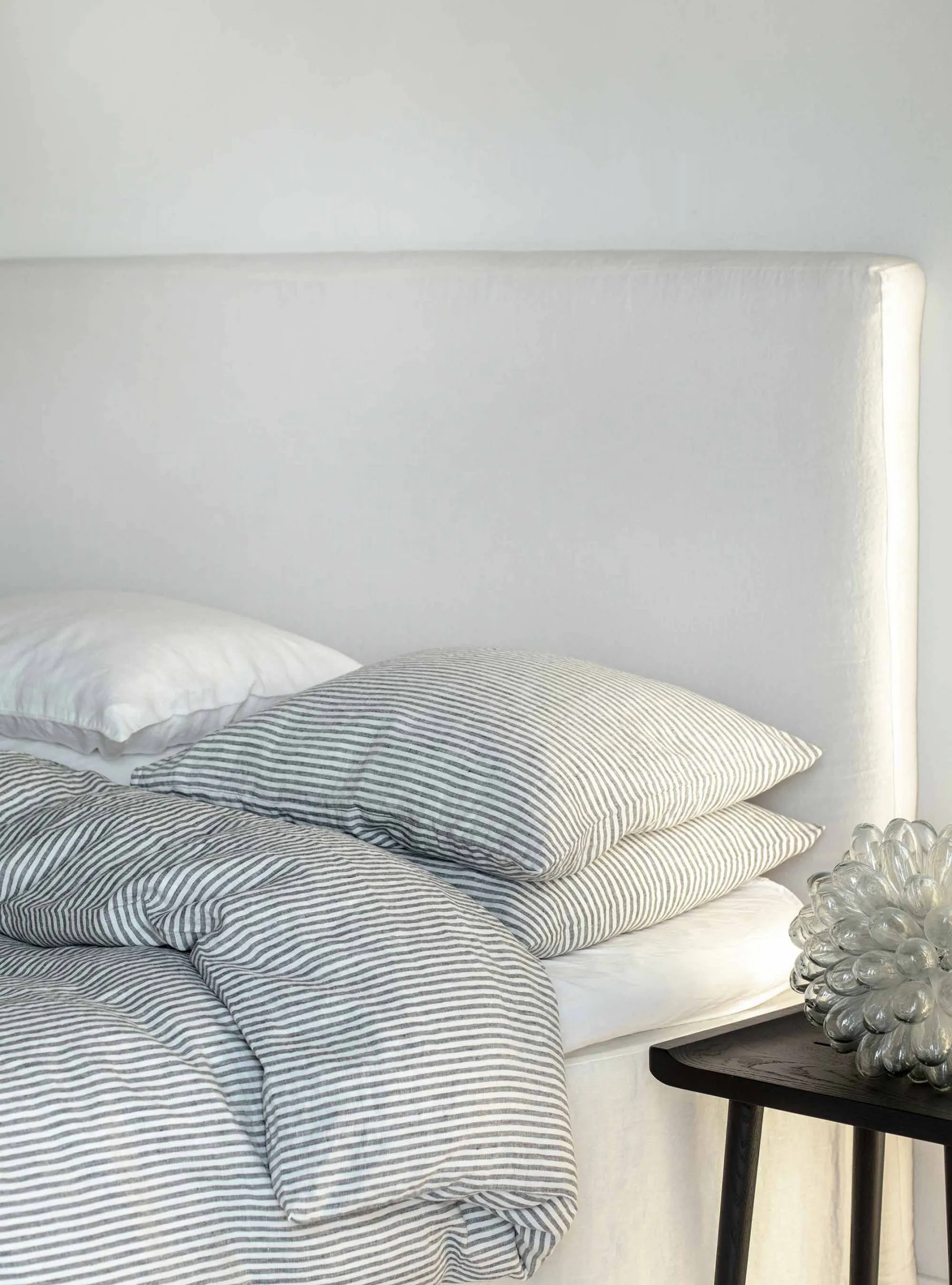 Dekbedovertrek linnen 220x240 cm, Grey/white Tell Me More