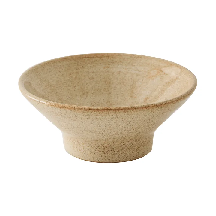 Elio schaal op voet - Beige gespikkeld, Ø14,5x6 cm - Tell Me More