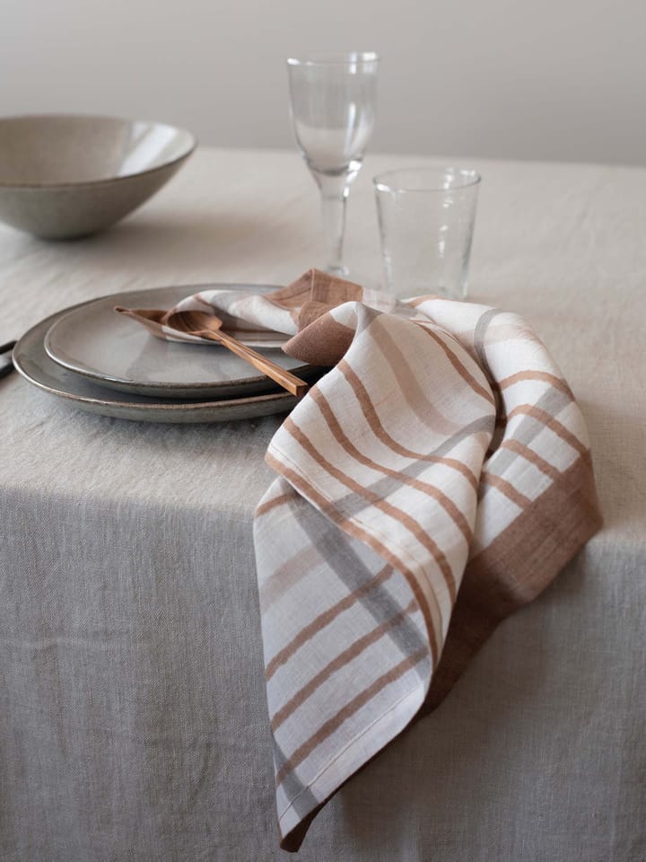 Ella servet 50x50 cm, Hazelnut checkered Tell Me More