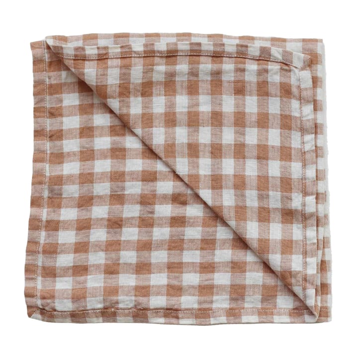 Gingham geruit linnen servet 45x45 cm - Biscuit - Tell Me More