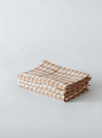 Gingham geruit linnen servet 45x45 cm - Biscuit - Tell Me More