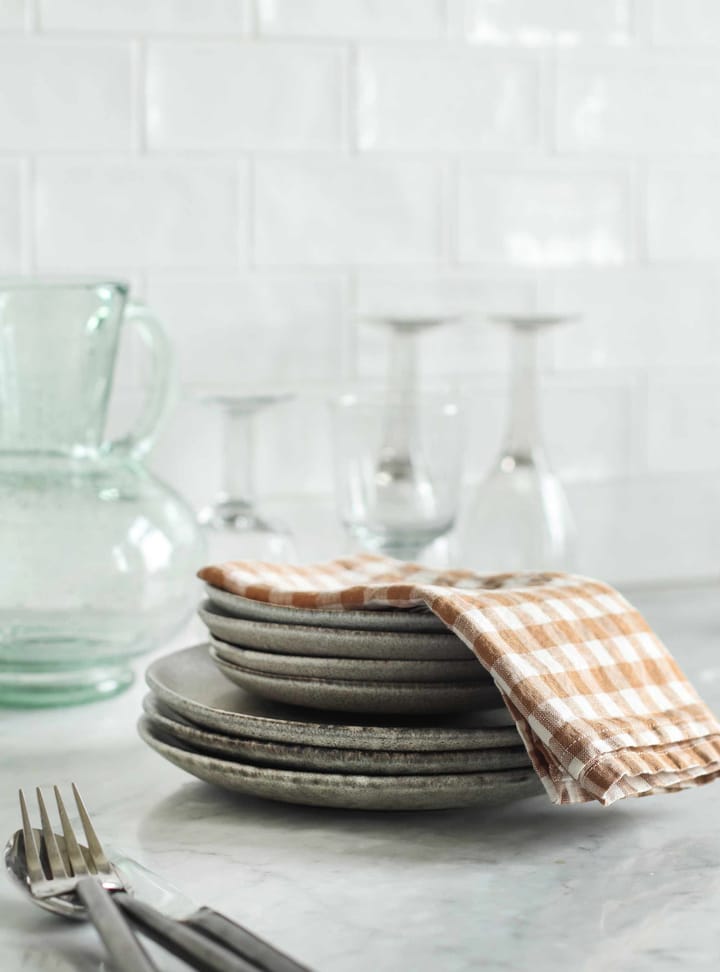 Gingham geruit linnen servet 45x45 cm, Biscuit Tell Me More