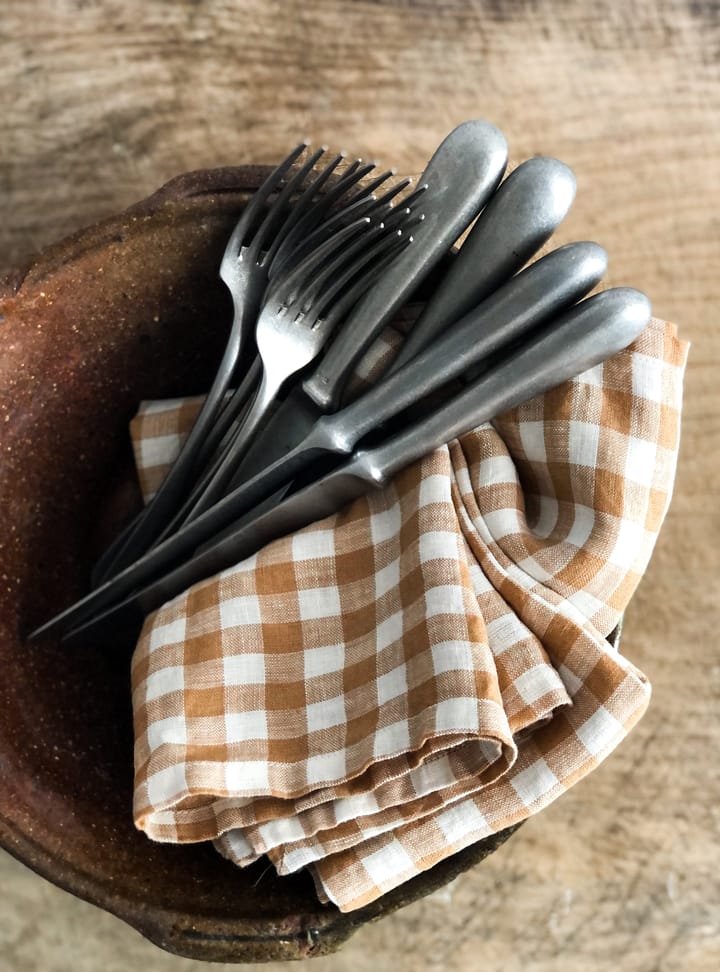 Gingham geruit linnen servet 45x45 cm, Biscuit Tell Me More