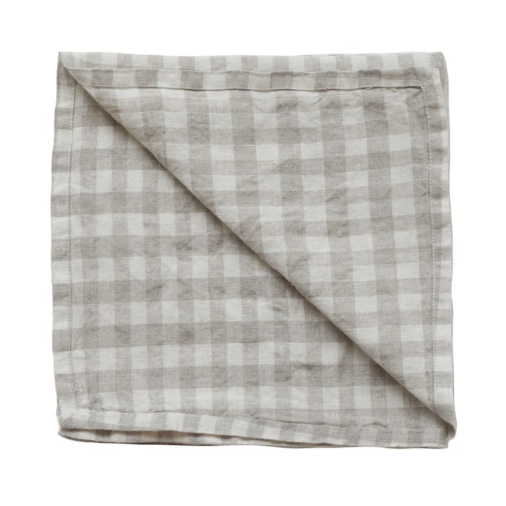 Gingham geruit linnen servet 45x45 cm - Natural - Tell Me More