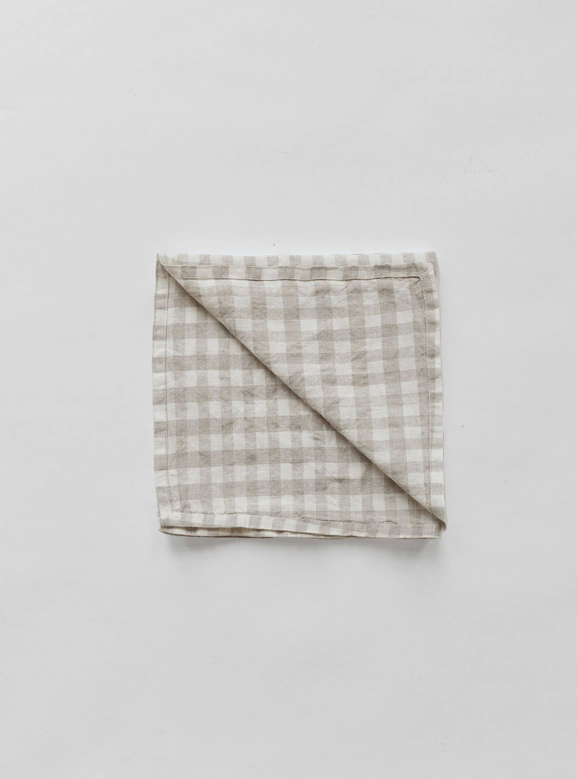 Gingham geruit linnen servet 45x45 cm, Natural Tell Me More