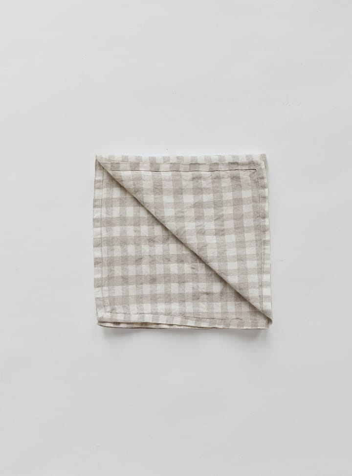 Gingham geruit linnen servet 45x45 cm, Natural Tell Me More