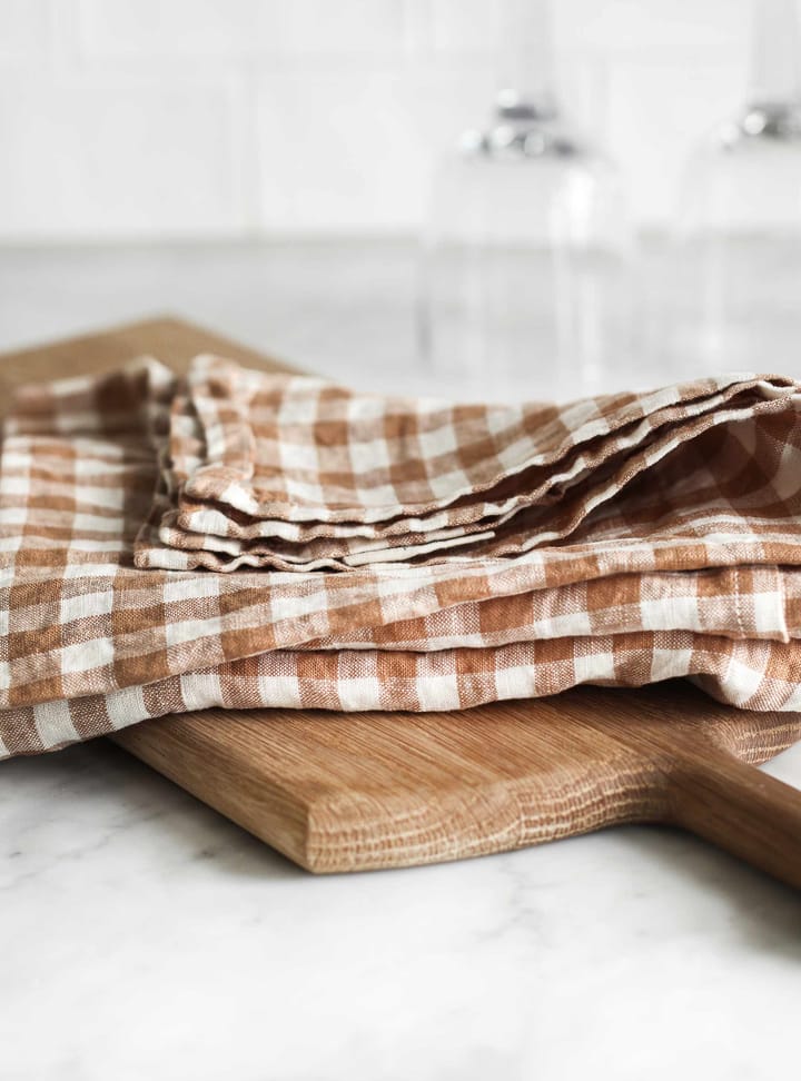 Gingham geruite keukenhanddoek 70x50 cm, Biscuit Tell Me More