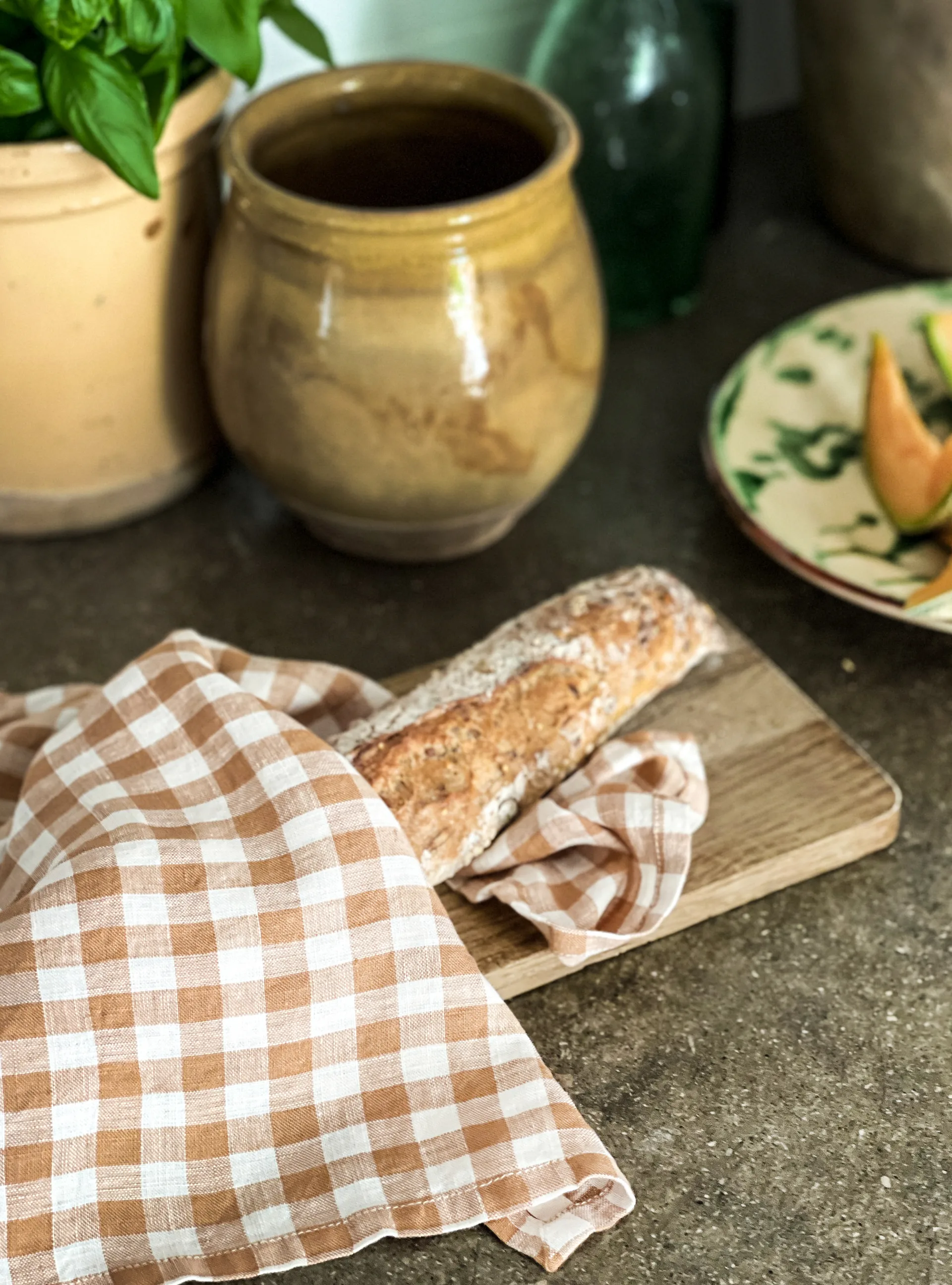 Gingham geruite keukenhanddoek 70x50 cm, Biscuit Tell Me More