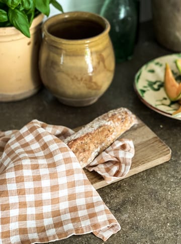 Gingham geruite keukenhanddoek 70x50 cm - Biscuit - Tell Me More