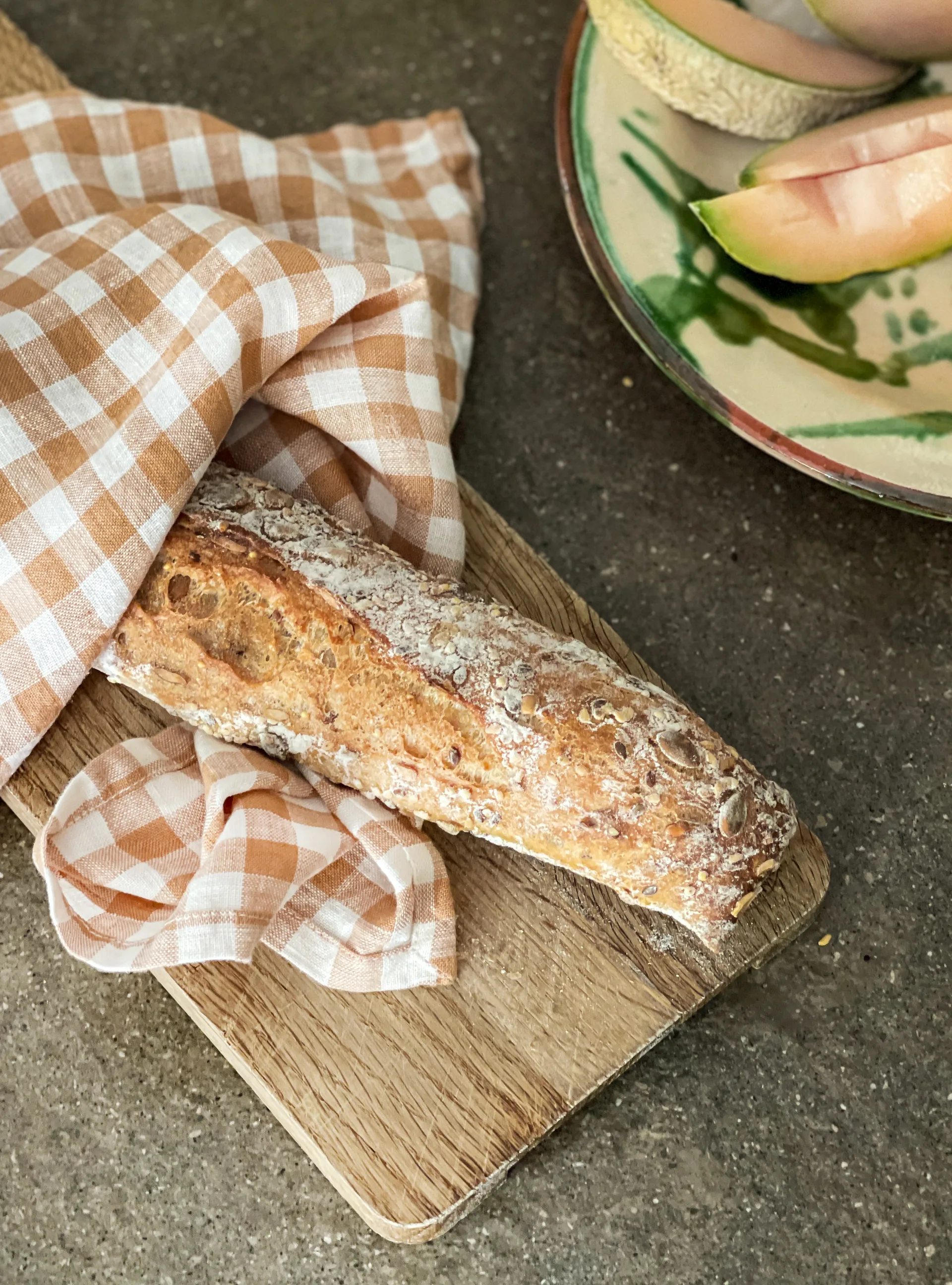 Gingham geruite keukenhanddoek 70x50 cm, Biscuit Tell Me More