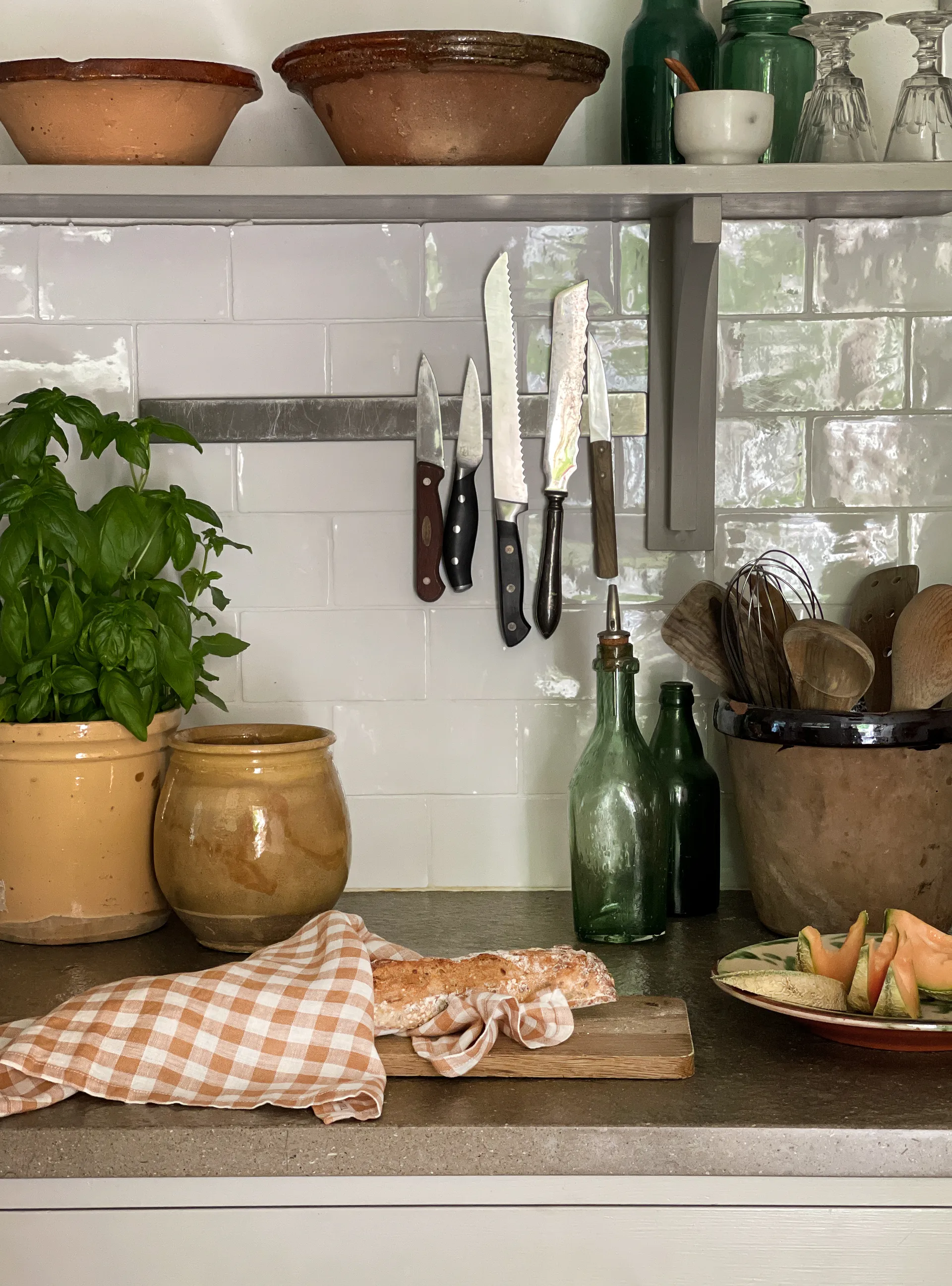 Gingham geruite keukenhanddoek 70x50 cm, Biscuit Tell Me More