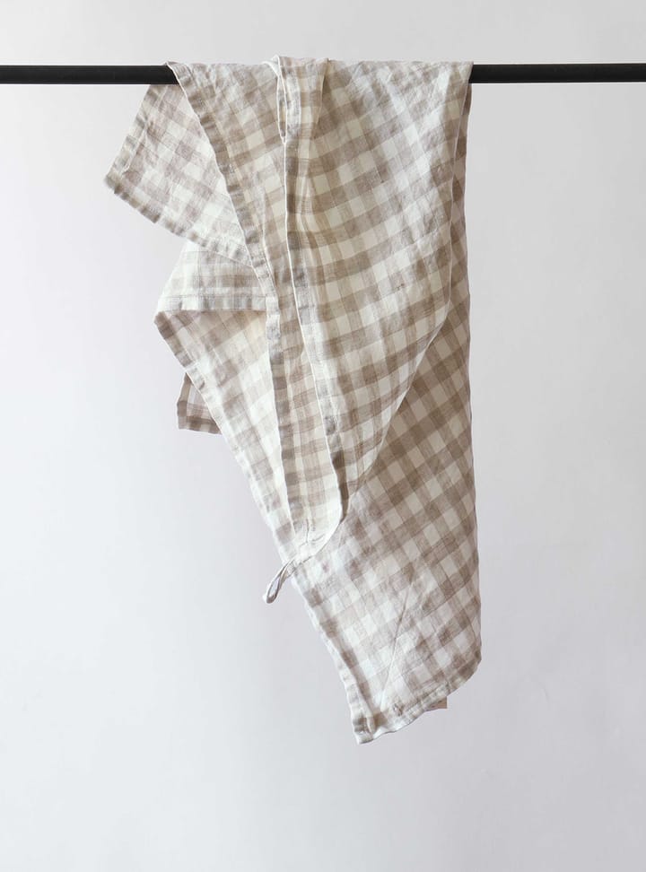 Gingham geruite keukenhanddoek 70x50 cm - Natural - Tell Me More