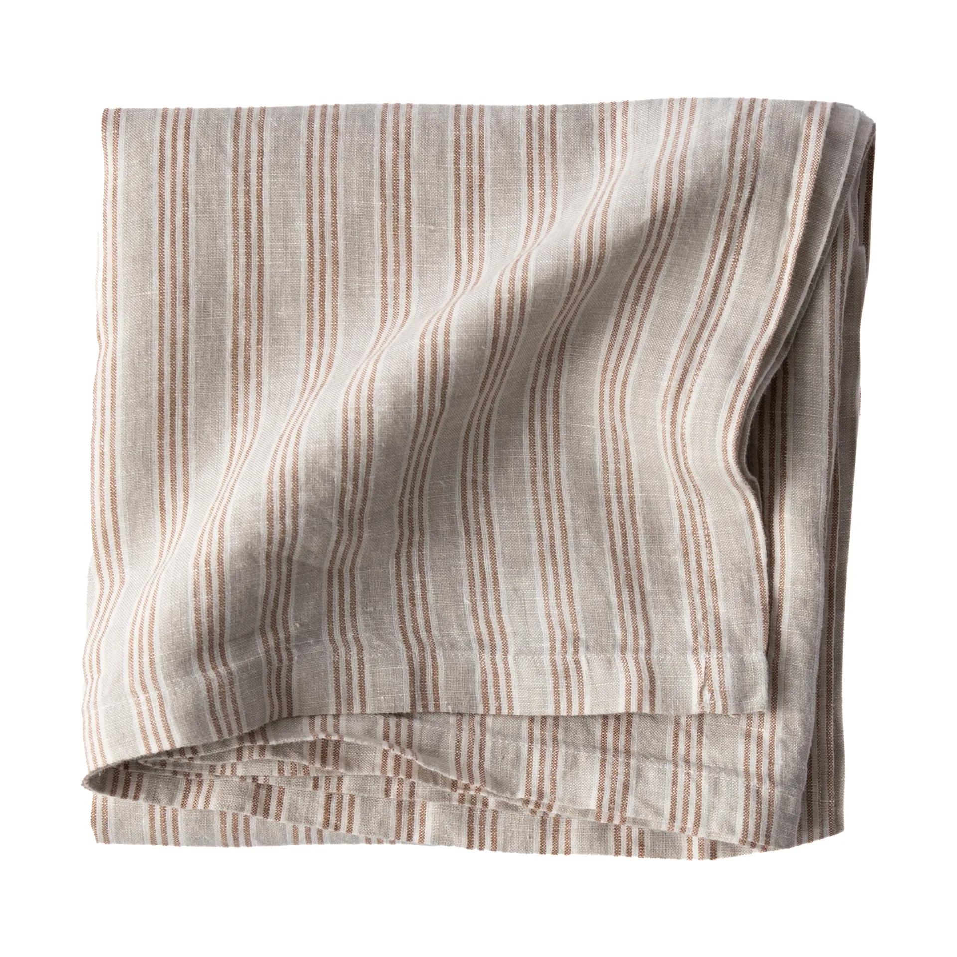 Linnen tafelkleed 175x175 cm, Hazelnut Stripe Tell Me More