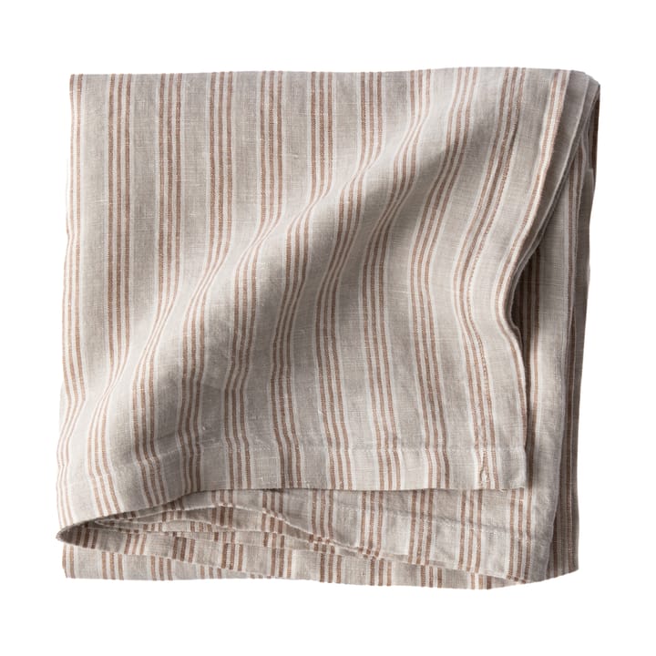Linnen tafelkleed 175x175 cm - Hazelnut Stripe - Tell Me More