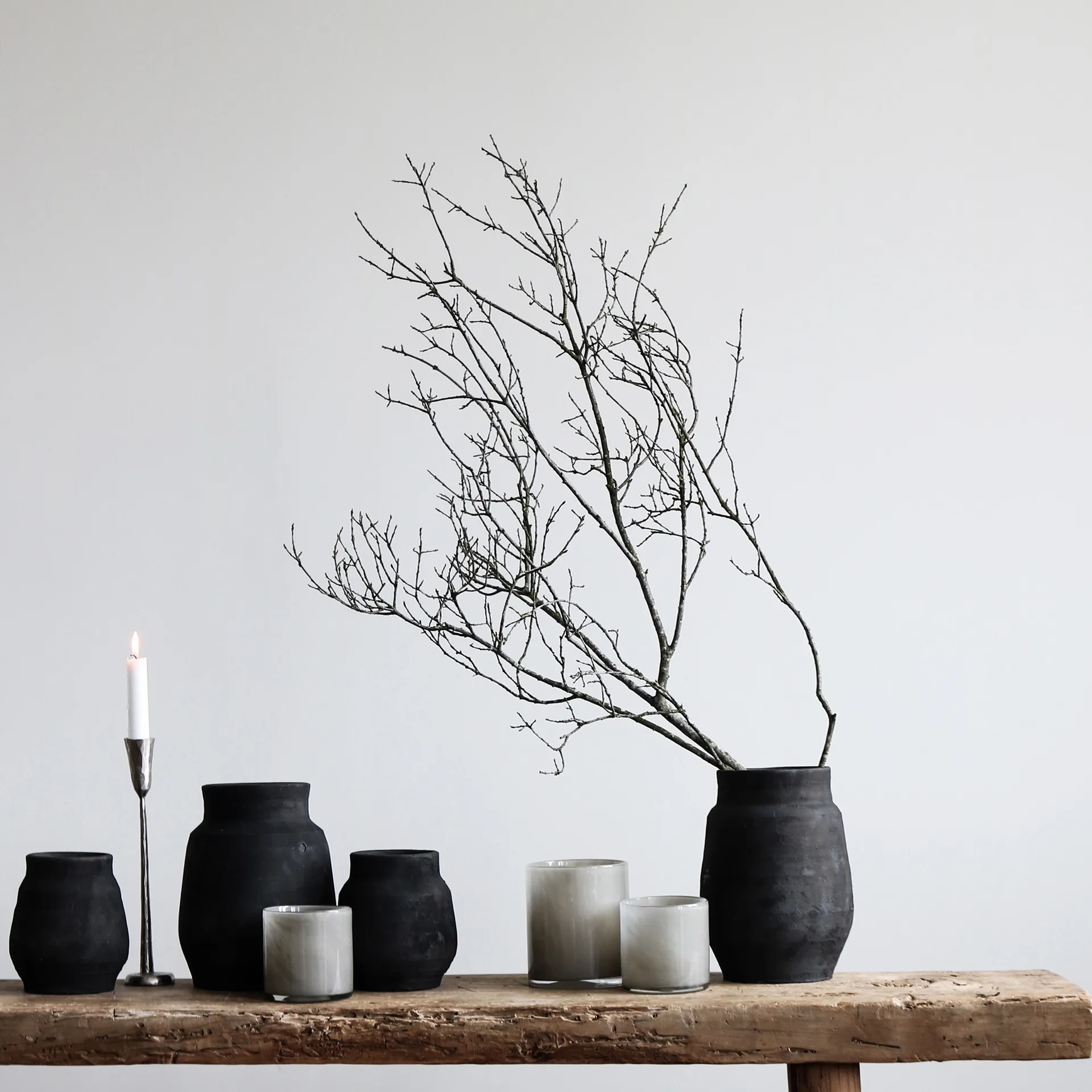 Lyric theelichthouder S, Warm grey Tell Me More