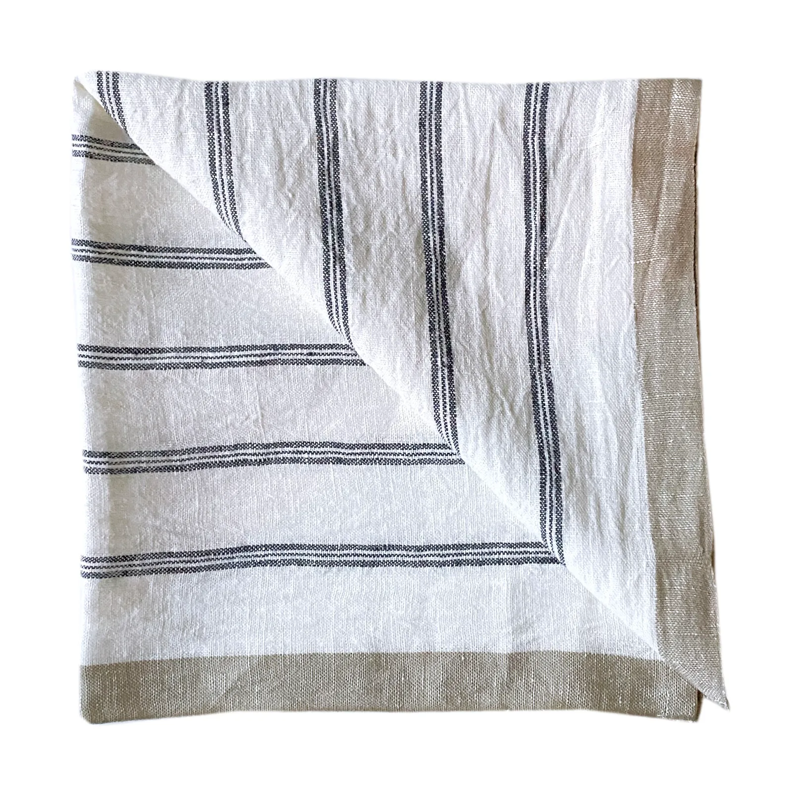 Maya linnen servet 50x50 cm, Navy Stripe Tell Me More