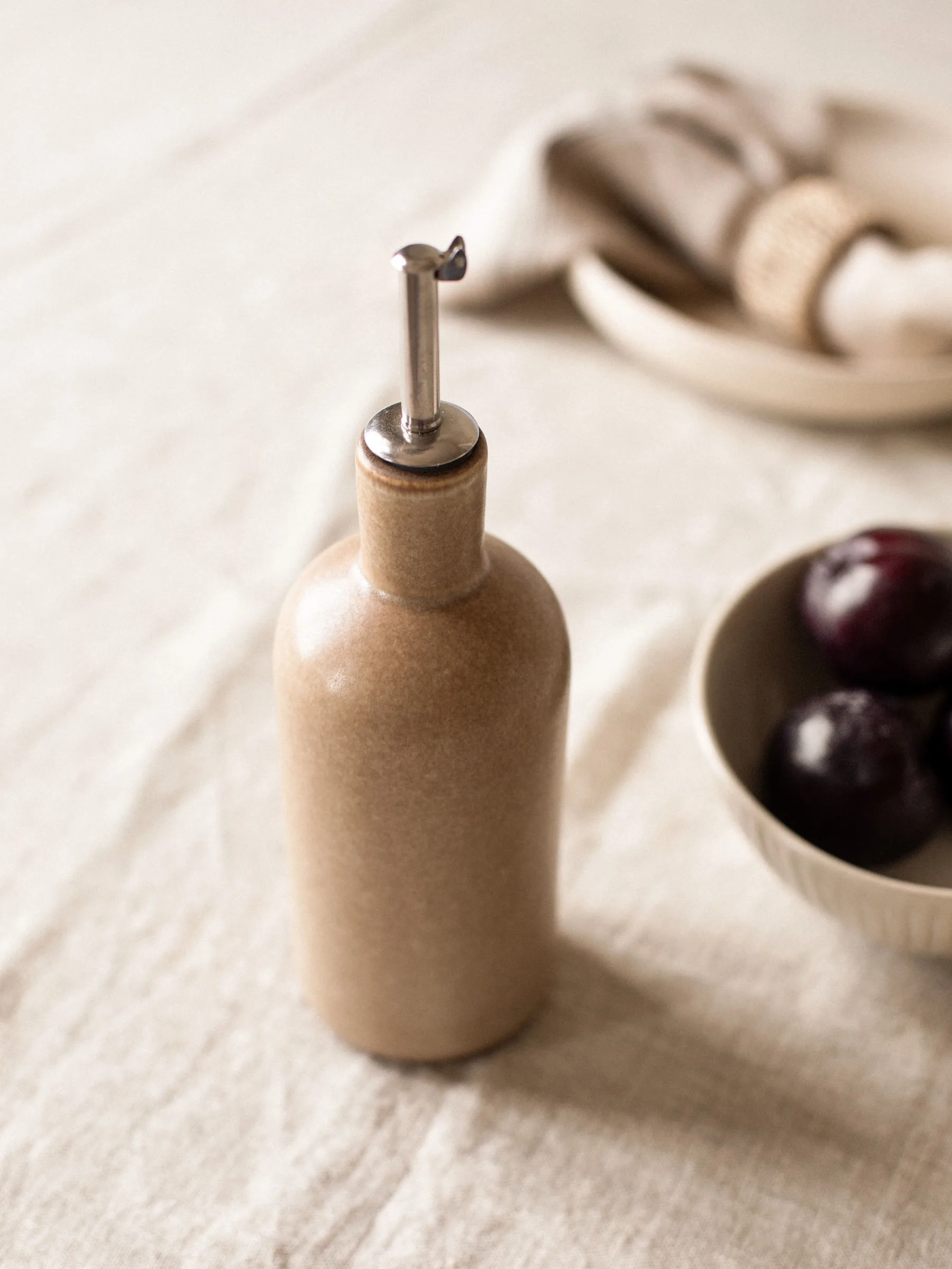 Palermo fles voor olie- & azijn, Beige, klein 50 cl Tell Me More