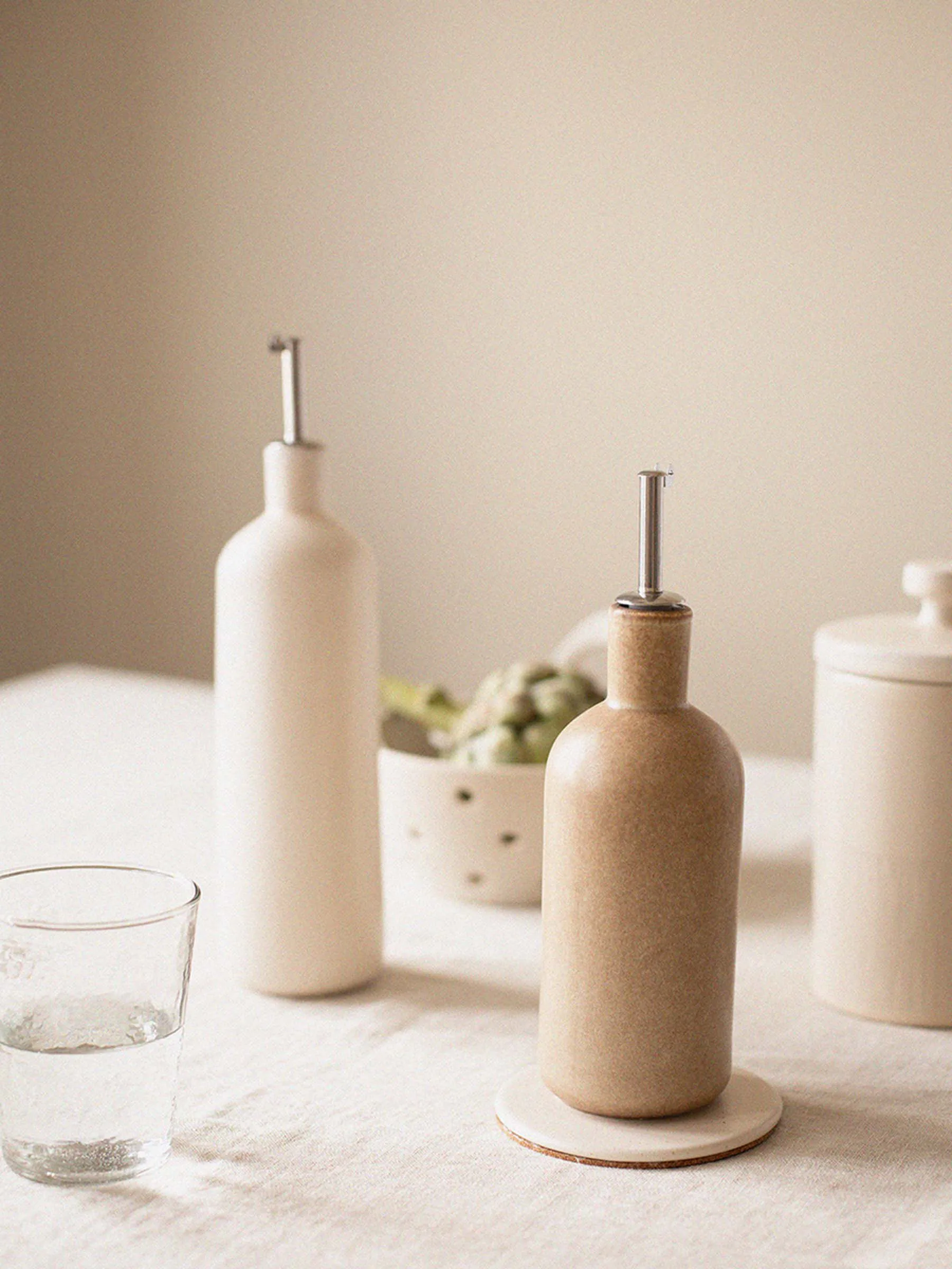 Palermo fles voor olie- & azijn, Beige, klein 50 cl Tell Me More