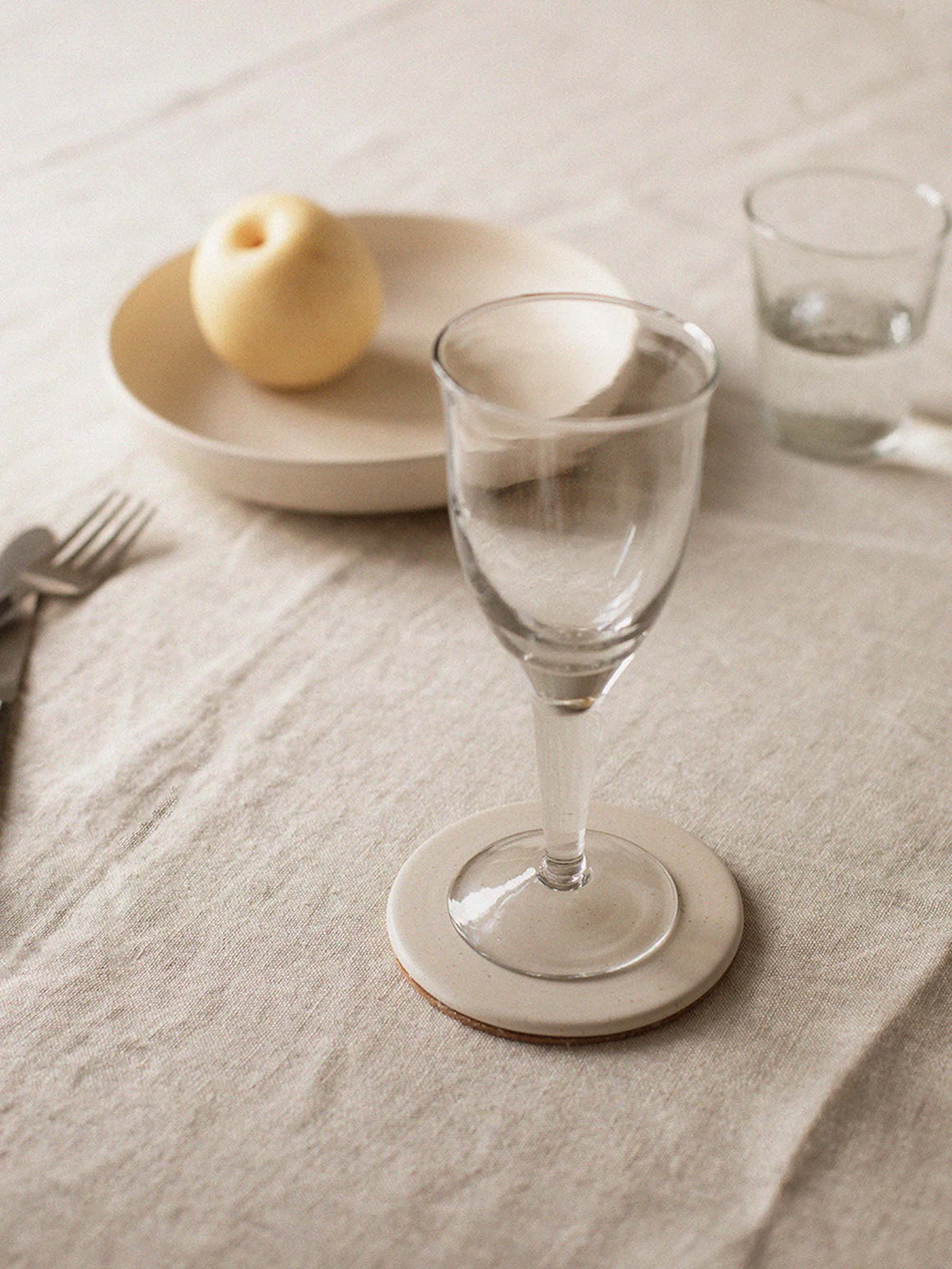 Palermo glazen onderzetter Ø11 cm, Offwhite Tell Me More