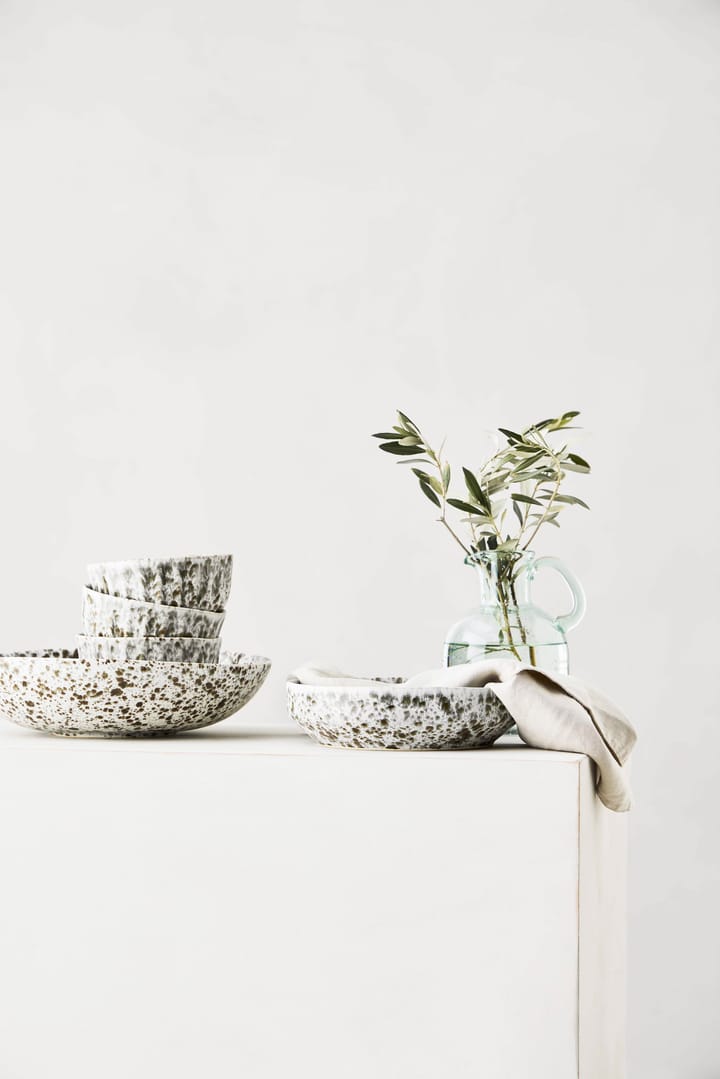 Rivoli saladeschaal medium Ø30 cm, Green splatter Tell Me More