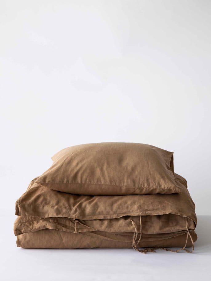 Stonewashed linnen kussensloop 50x60 cm 2-pack, Hazelnoot Tell Me More