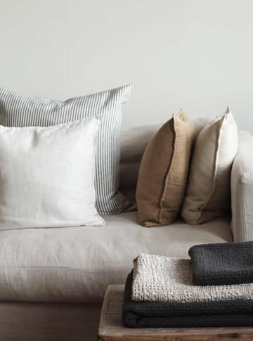 Stonewashed linnen kussensloop 65x65 cm - Grey-white - Tell Me More