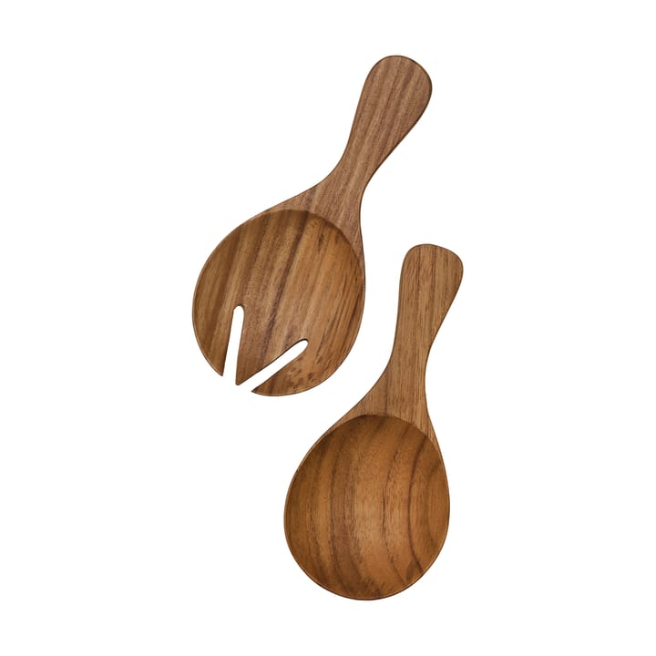 Teak saladebestek small 2 stuks - Bruin - Tell Me More