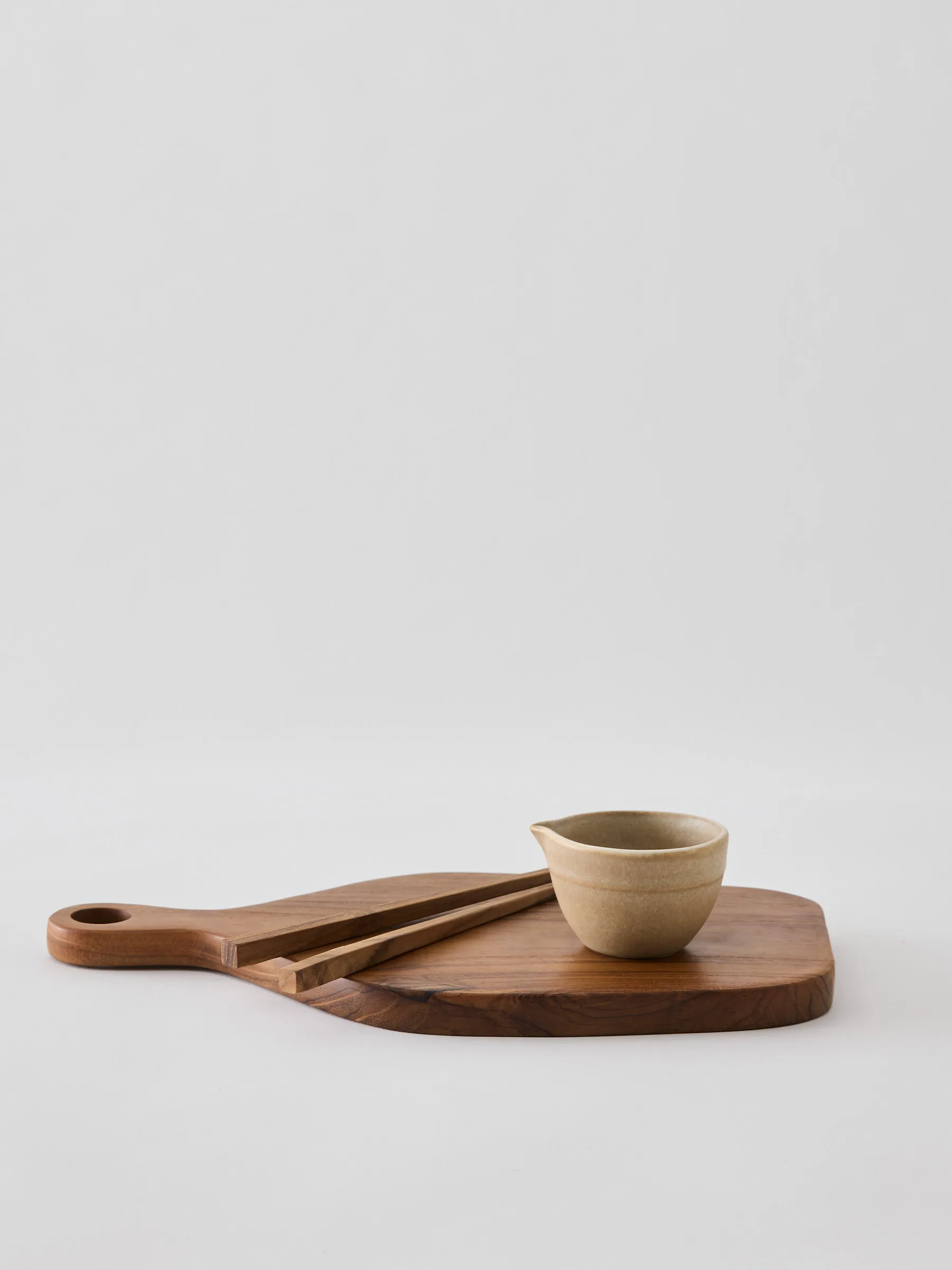 Teakhouten serveerplank, 17,5x30 cm Tell Me More