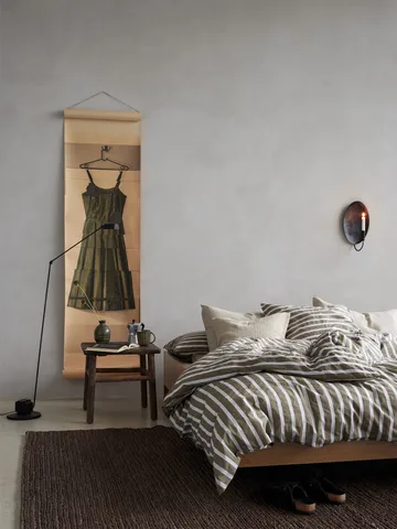 Tell Me More gestreept dekbedovertrek katoen - Olijf, 150x200 cm - Tell Me More