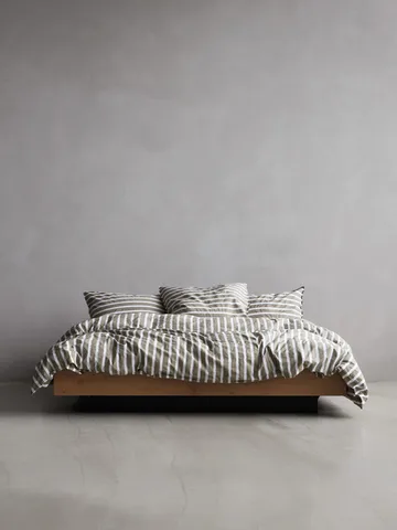 Tell Me More gestreept kussensloop katoen - Olive, 50x60 cm - Tell Me More