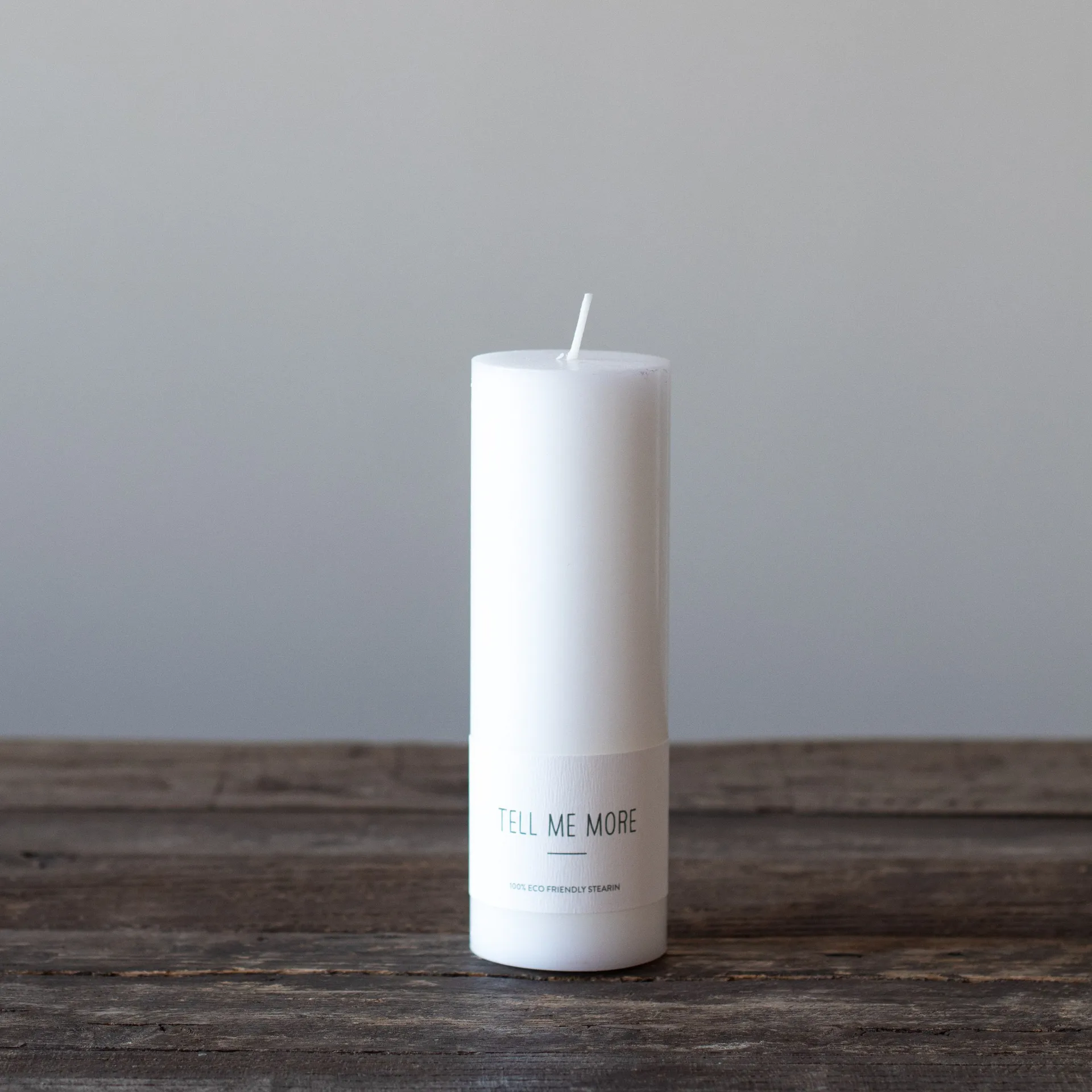 Tell Me More kaars L 15 cm, Wit Tell Me More