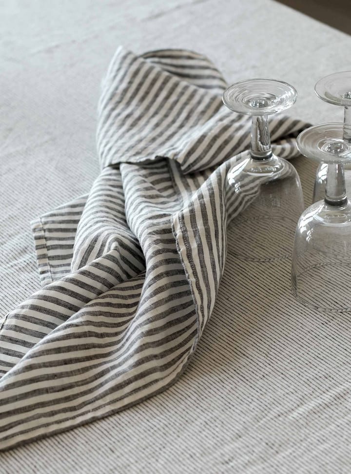 Tell me more keukenhanddoek linnen 50x70 cm, Grey-white Tell Me More