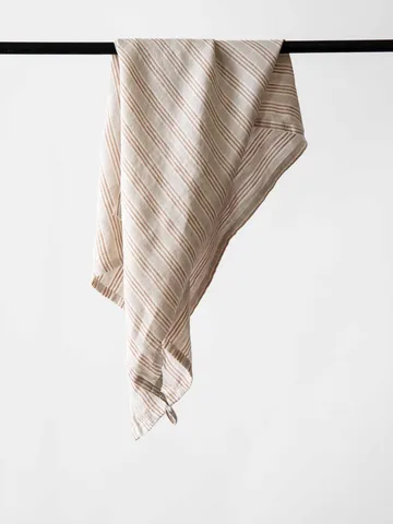 Tell me more linnen keukendoek 50x70 cm - Hazelnoot streep - Tell Me More