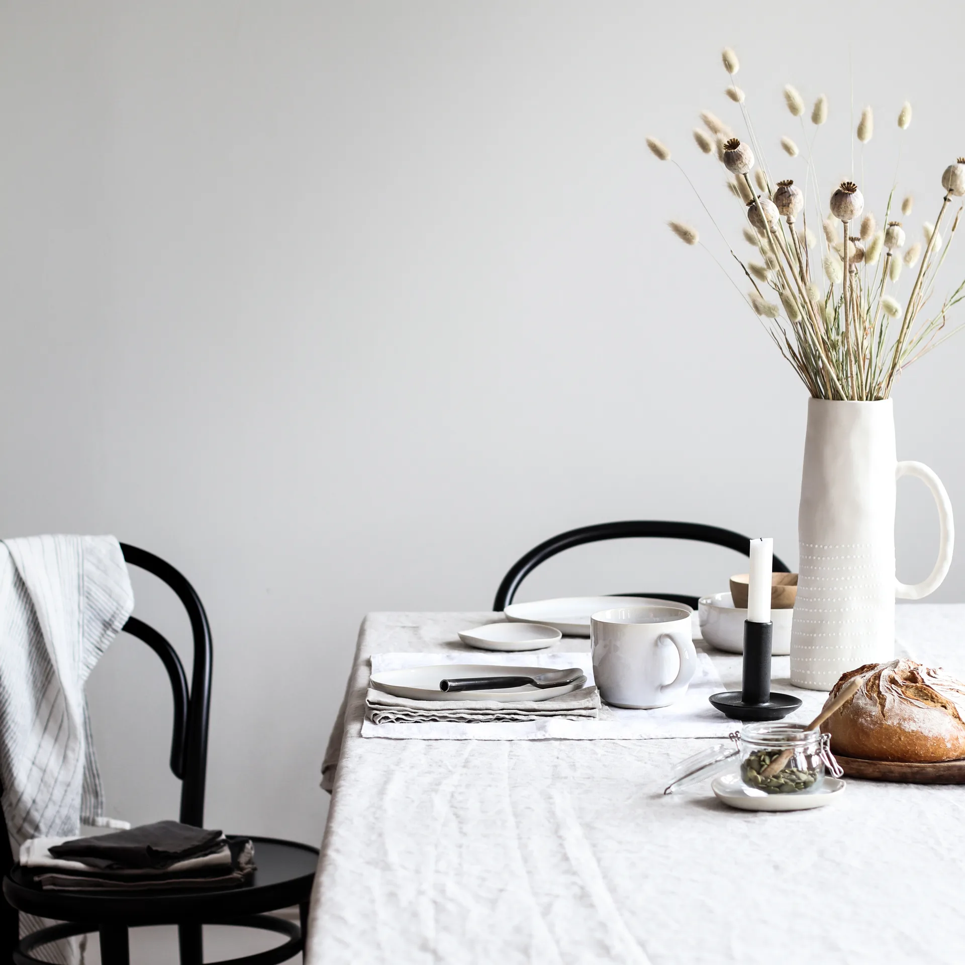 Tell Me More placemat linnen 35x50 cm, Bleached white (white) Tell Me More