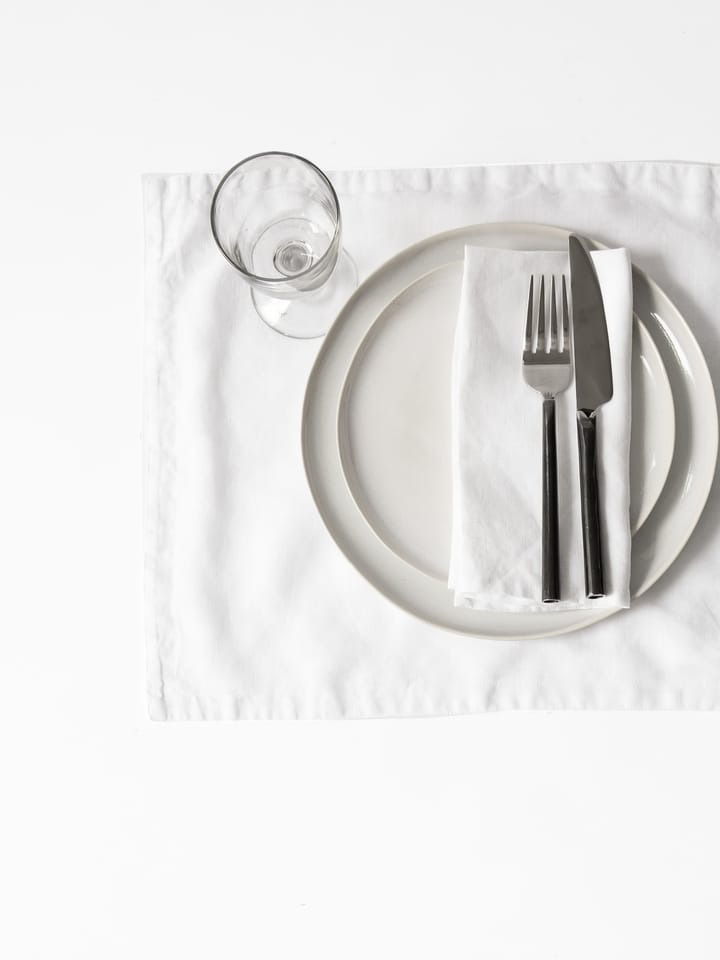 Tell Me More placemat linnen 35x50 cm, Gebleekt wit Tell Me More