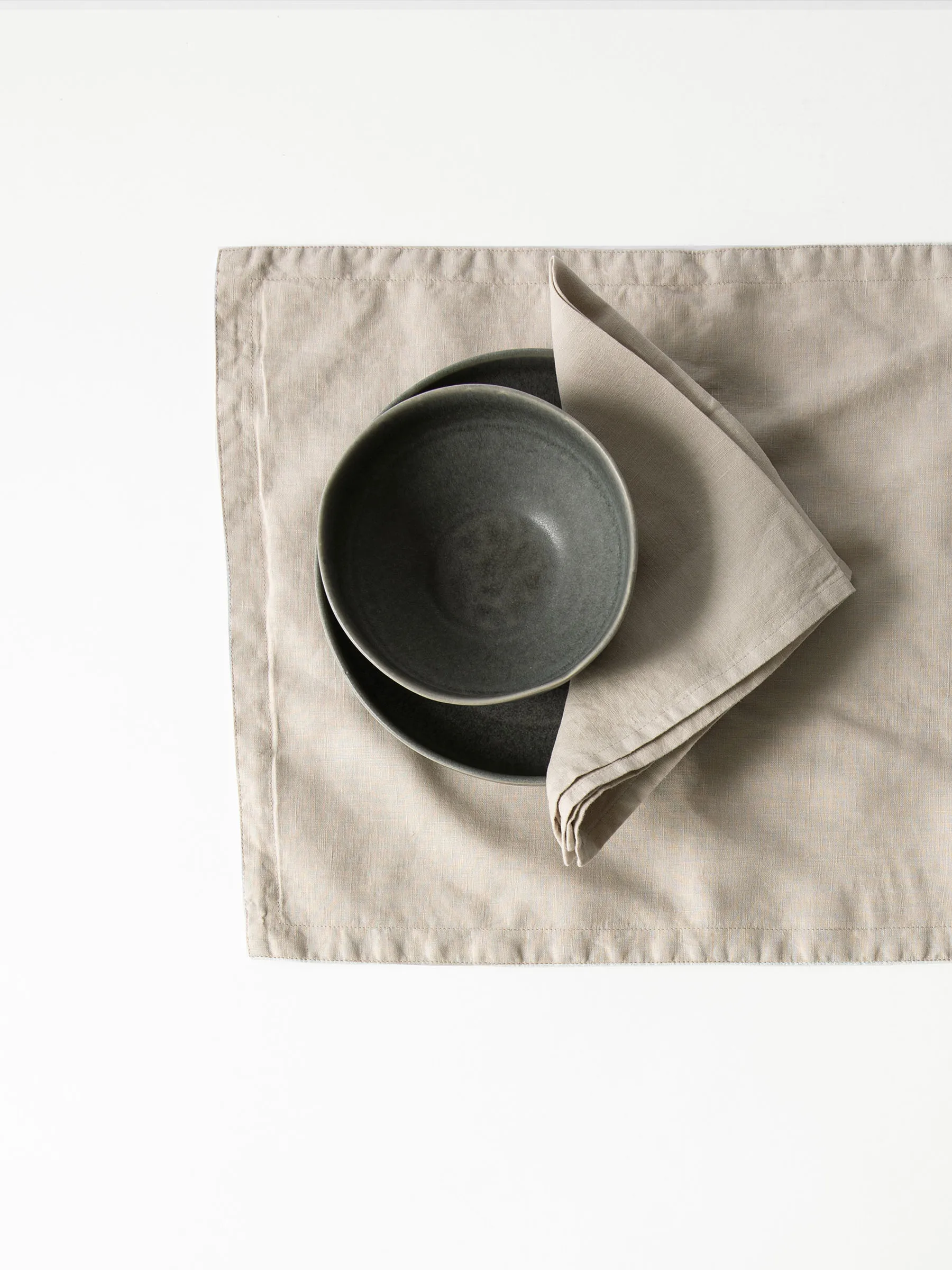 Tell Me More placemat linnen 35x50 cm, Warm grijs Tell Me More