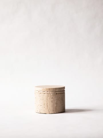 Travertijn pot met deksel - Ø13 cm - Tell Me More