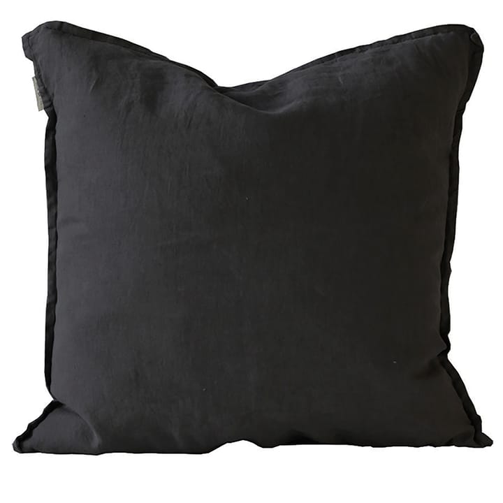 Washed linen kussenhoes 50 x 50 cm. - Carbon (zwart) - Tell Me More