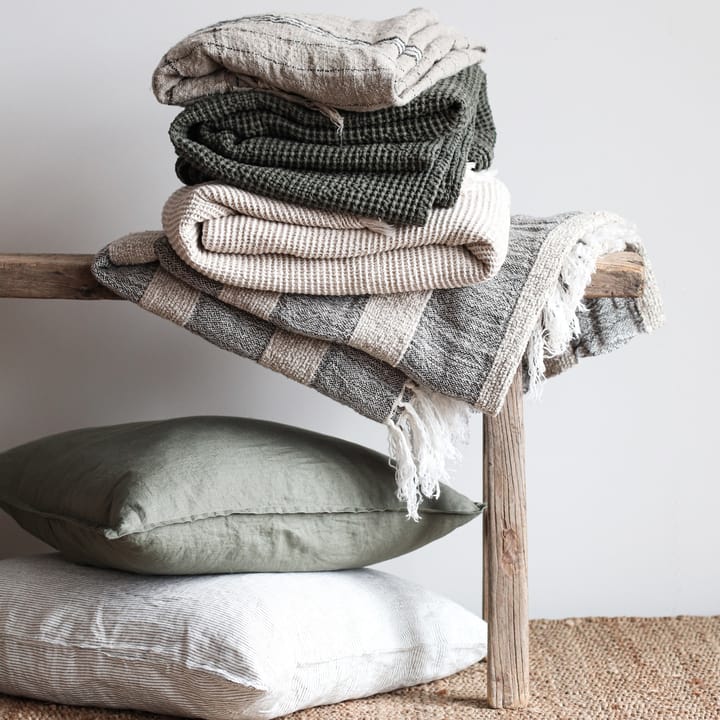 Washed linen kussenhoes 50 x 50 cm. - Khaki (groen) - Tell Me More