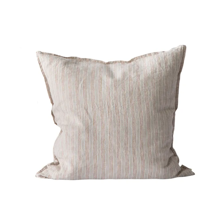 Washed linen kussenhoes 50x50 cm - Hazelnoot streep - Tell Me More