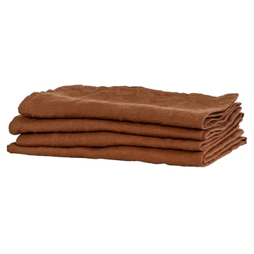 Washed linen servet - Amber (bruin) - Tell Me More