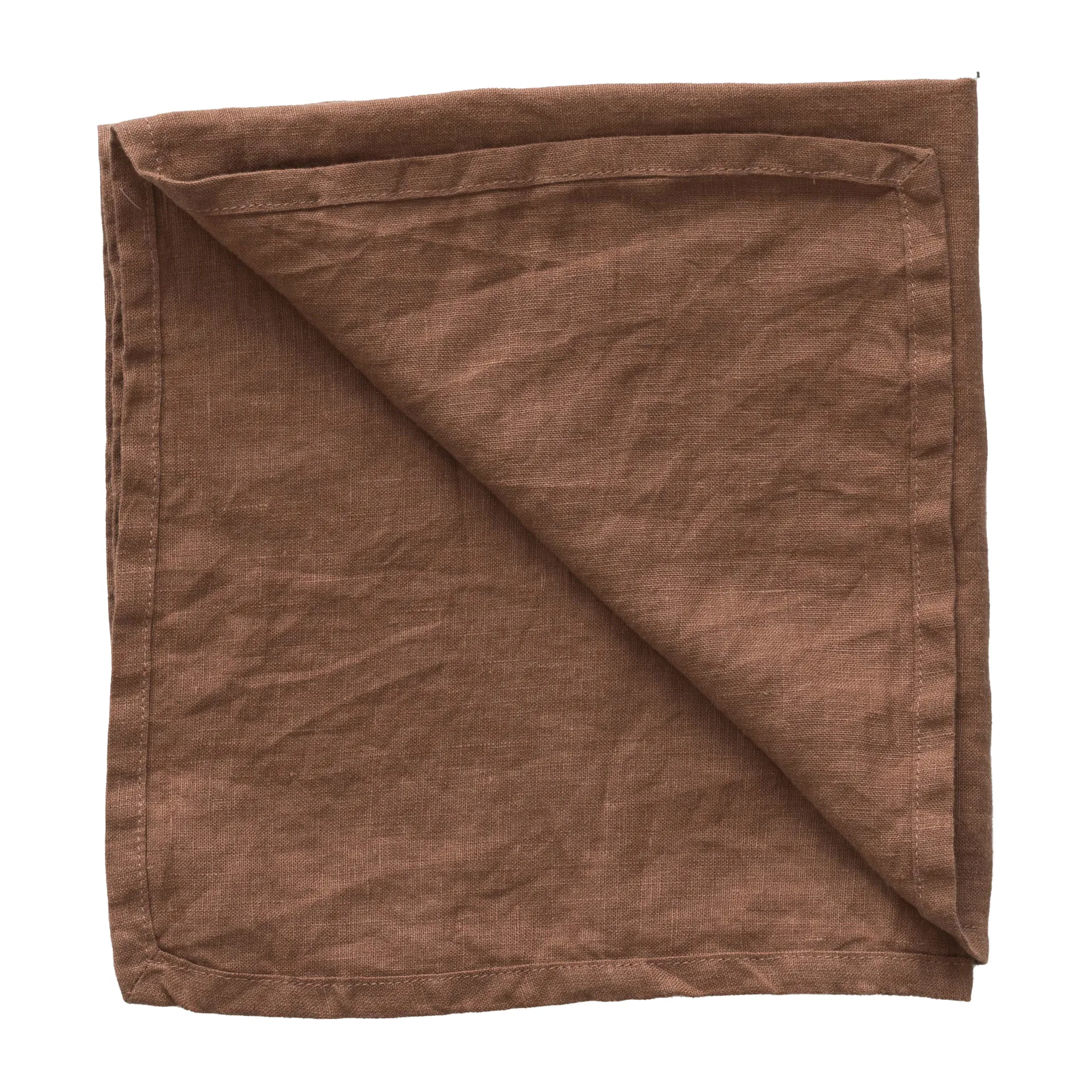 Washed linen servet, Amber (bruin) Tell Me More